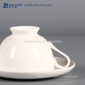 Copos de chá de cerâmica branca pura e pires Custom impressos de chá de porcelana Copos e Pires